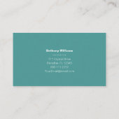 Visite Carte de rendez-vous simple bleu vert rayé pour ma (Dos)