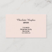 Visite Carte de rendez-vous simple élégante rose blush éc (Dos)