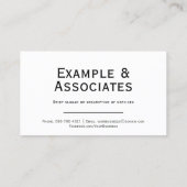 Visite Carte de rendez-vous simple en blanc clair (Dos)