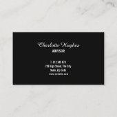 Visite Carte de rendez-vous simple et moderne en noir et  (Dos)