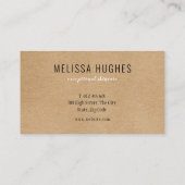 Visite Carte de rendez-vous simple et moderne Rustic Kraf (Dos)