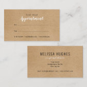 Visite Carte de rendez-vous simple et moderne Rustic Kraf (Devant / Derrière)