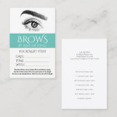Visite Carte de Rendez-vous Sourcils Cils Salon (Devant / Derrière)