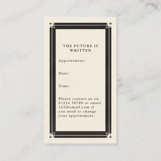 Visite Carte de rendez-vous Tarot céleste (Dos)