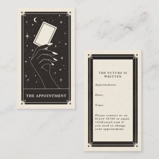 Visite Carte de rendez-vous Tarot céleste (Devant / Derrière)
