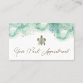 Visite Carte de rendez-vous turquoise de la tortue de mer (Devant)