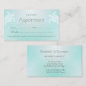 Visite Carte de rendez-vous Turquoise White Turtles (Devant / Derrière)