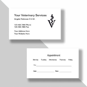 Visite Carte de rendez-vous vétérinaire combinée