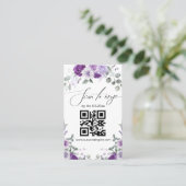 Visite carte de réponse de mariage élégante avec code QR (Debout devant)