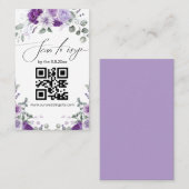 Visite carte de réponse de mariage élégante avec code QR (Devant / Derrière)