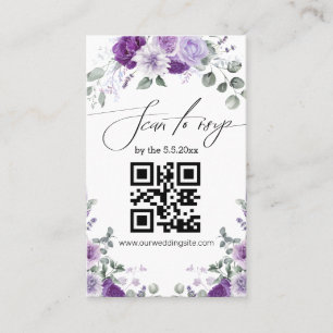 Visite carte de réponse de mariage élégante avec code QR