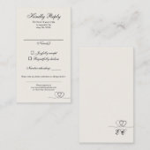 Visite Carte de réponse de mariage Ivory Modern Chic à as (Devant / Derrière)
