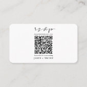 Visite Carte de réponse QR Code scannable pour mariage mo (Devant)