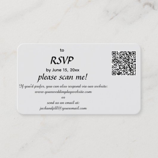 Visite Carte de réponse RSVP du code QR modifié (Devant)
