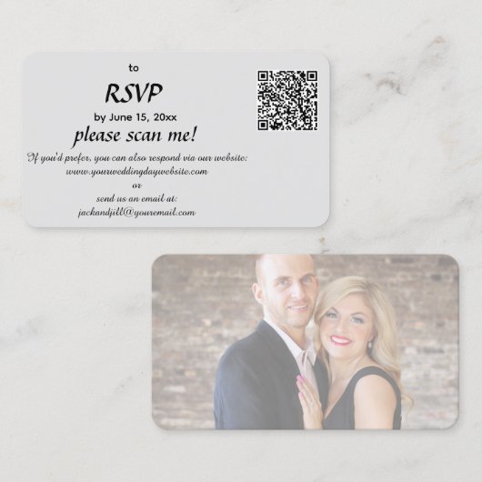 Visite Carte de réponse RSVP du code QR modifié (Devant / Derrière)