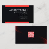 Visite Carte de réseau QR Code Professionnel Sombre Éléga (Devant / Derrière)