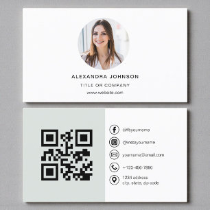 Visite Carte de réseaux sociaux avec code QR et photo en