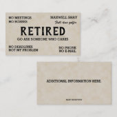 Visite Carte de retraite drôle modifiable (Devant / Derrière)