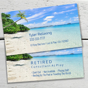 Visite Carte de retraite drôle Plage et palmiers DIY Prof