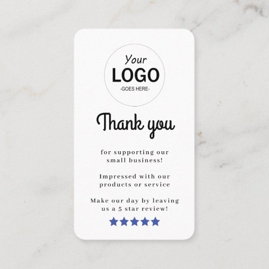 Visite Carte de révision Facebook (Dos)