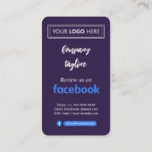 Visite Carte de révision Facebook avec logo et code QR De (Dos)