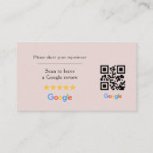 Visite Carte de révision Google QR Code Rose pour Spa et  (Dos)