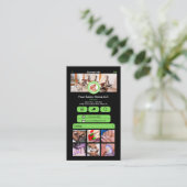 Visite Carte de salon d'ongles WhatsApp Vert | Code QR (Debout devant)