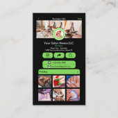 Visite Carte de salon d'ongles WhatsApp Vert | Code QR (Devant)