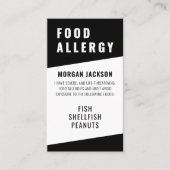 Visite Carte de sécurité pour les allergies alimentaires (Devant)