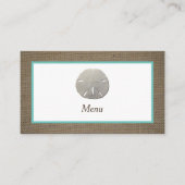 Visite Carte de sélection du menu Dollar et Burlap (Devant)