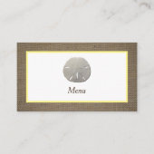 Visite Carte de sélection du menu Dollar et Burlap (Devant)