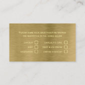 Visite Carte de sélection du menu Faux Gold Metal Texture (Dos)