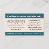 Visite Carte De Sentier Géocaching Avec Informations Pour (Dos)