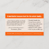 Visite Carte De Sentier Géocaching Avec Informations Pour (Dos)