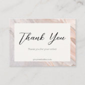 Visite Carte de service client Merci en marbre rose (Devant)