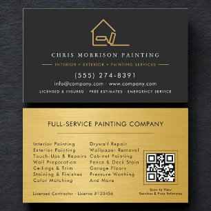 Visite Carte de service de peinture de maison Code QR Bla