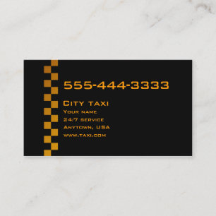Visite Carte de service de taxi simple en noir en or