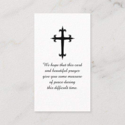 Visite Carte de service funéraire commémorative moderne (Dos)