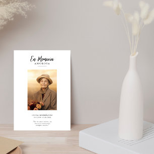 Visite Carte de Signet photo funéraire espagnole En Memor