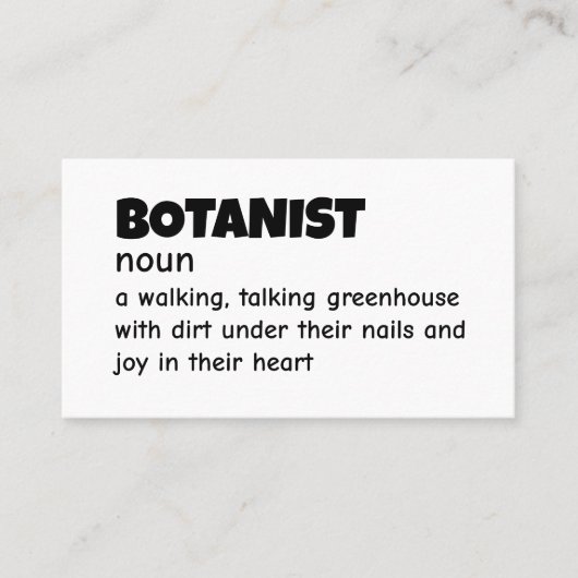 Visite Carte de signification du botaniste hilarant (Devant)