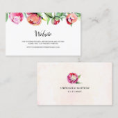 Visite Carte de site Mariage Floral Peony moderne (Devant / Derrière)