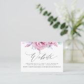 Visite Carte de site Web de Mariage de fleurs rose-pourpr (Debout devant)