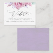 Visite Carte de site Web de Mariage de fleurs rose-pourpr (Devant / Derrière)
