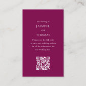 Visite Carte de site web de mariage élégante avec code QR (Devant)
