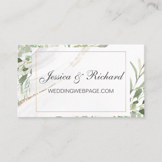 Visite Carte de site Web Mariage aquarelle (Devant)