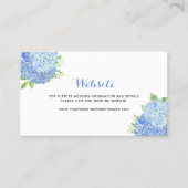 Visite Carte de site Web Mariage Floral Blue Hydrangea (Devant)