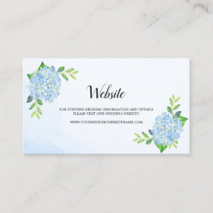 Visite Carte de site Web Mariage Floral Blue Hydrangea mo