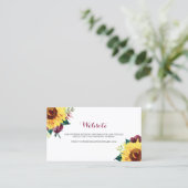 Visite Carte de site Web Mariage Floral de fleurs d'aquar (Debout devant)