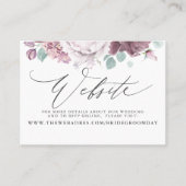 Visite Carte de site Web Mariage Floral Mauve (Devant)