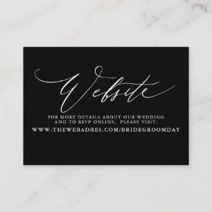 Visite Carte de site Web Mariage noir de script moderne
